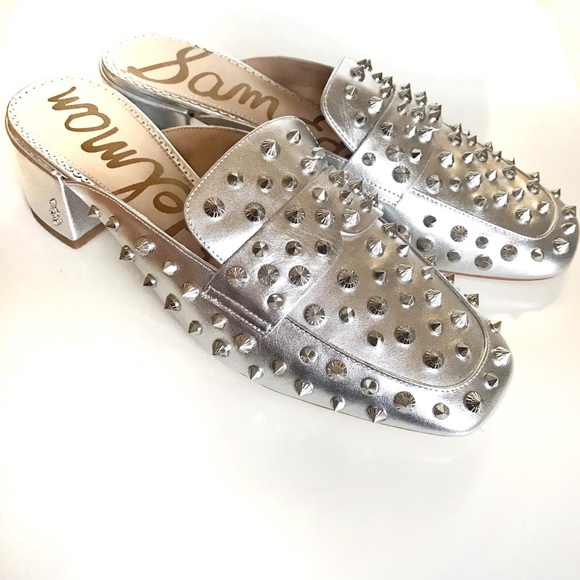 sam edelman silver mules